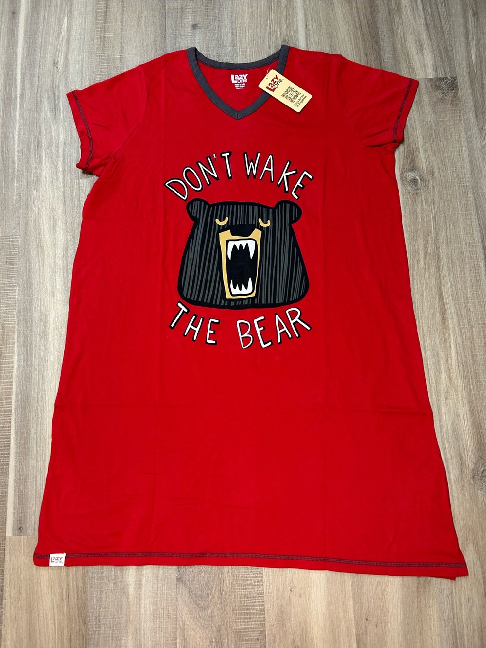 Lazy One Red 'Don't Wake The Bear' Women's Nightgown